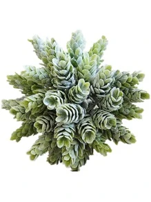 30株人造塑料菠萝草，抗紫外线，适用于户外花园、阳台、窗台、家居、房间、餐桌装饰，情人节、生日、毕业季家居装饰、返校季房间装饰、学习用品、人造植物 - 綠色 - 查看 3