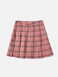 SHEIN Qutie Plaid Print Fold Pleated Skirt - Multicolor - View 2