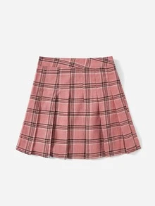 SHEIN Qutie Plaid Print Fold Pleated Skirt - Multicolor - View 4