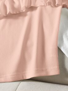 Áo hai dây Xù màu trơn Giải trí - Màu Hồng baby - Xem 3