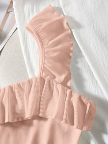 Áo hai dây Xù màu trơn Giải trí - Màu Hồng baby - Xem 4