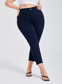 SHEIN Essnce 大碼素色九分緊身褲