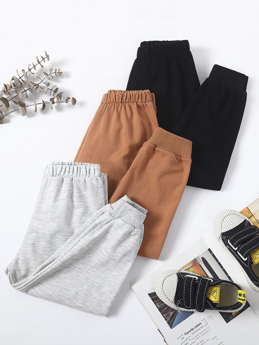 Toddler Boys 3pcs Solid Joggers - Multicolor - View 1