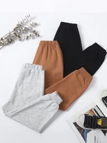 Toddler Boys 3pcs Solid Joggers - Multicolor - View 2