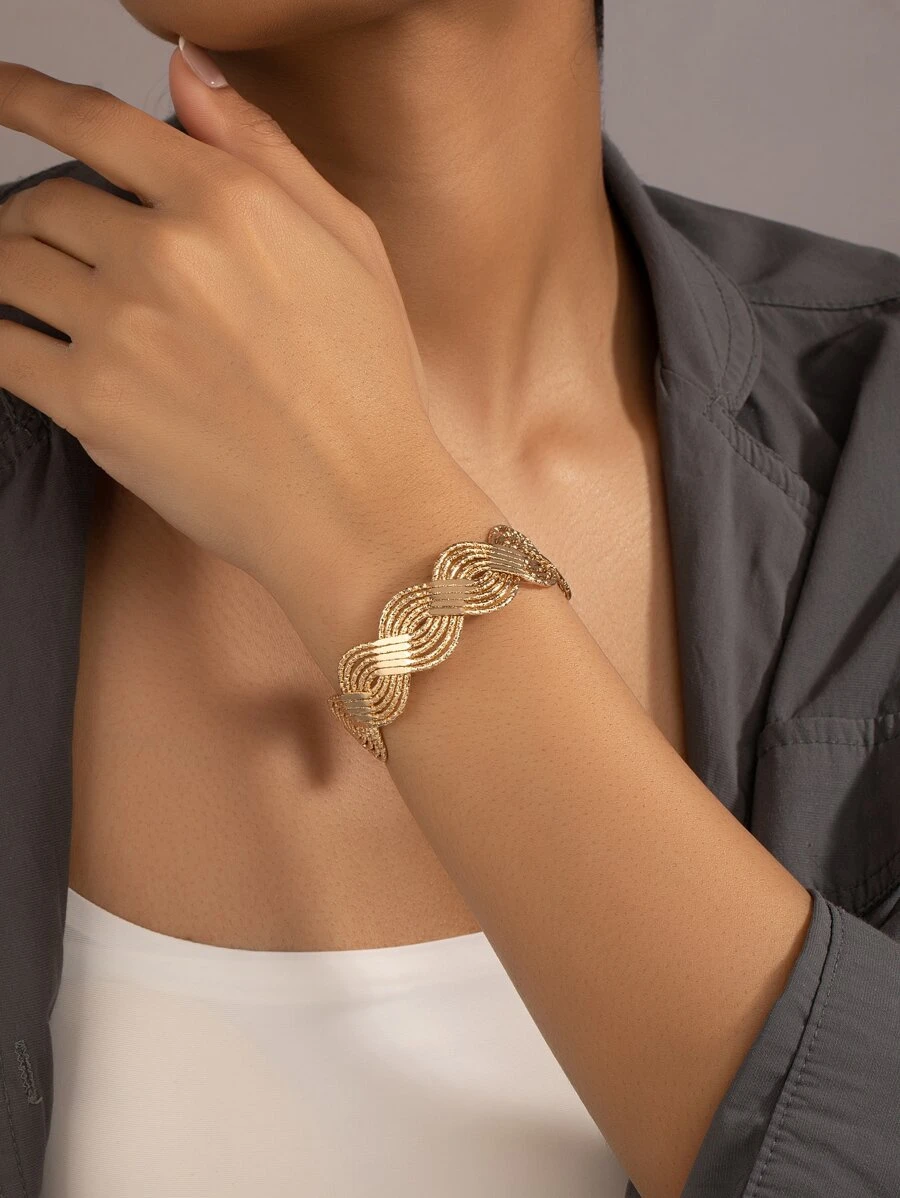 Vòng đeo tay thiết kế xoắn - Vàng - Xem 1