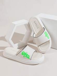 Sandalias con estampado de dibujo plataforma - Blanco - Ver 6