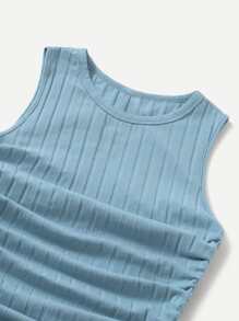 Muchica Ruched Drawstring Side Bodycon Dress - Dusty Blue - View 5