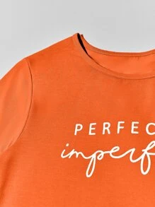 SHEIN Unity Letter Graphic Bodycon Dress - Orange - View 5