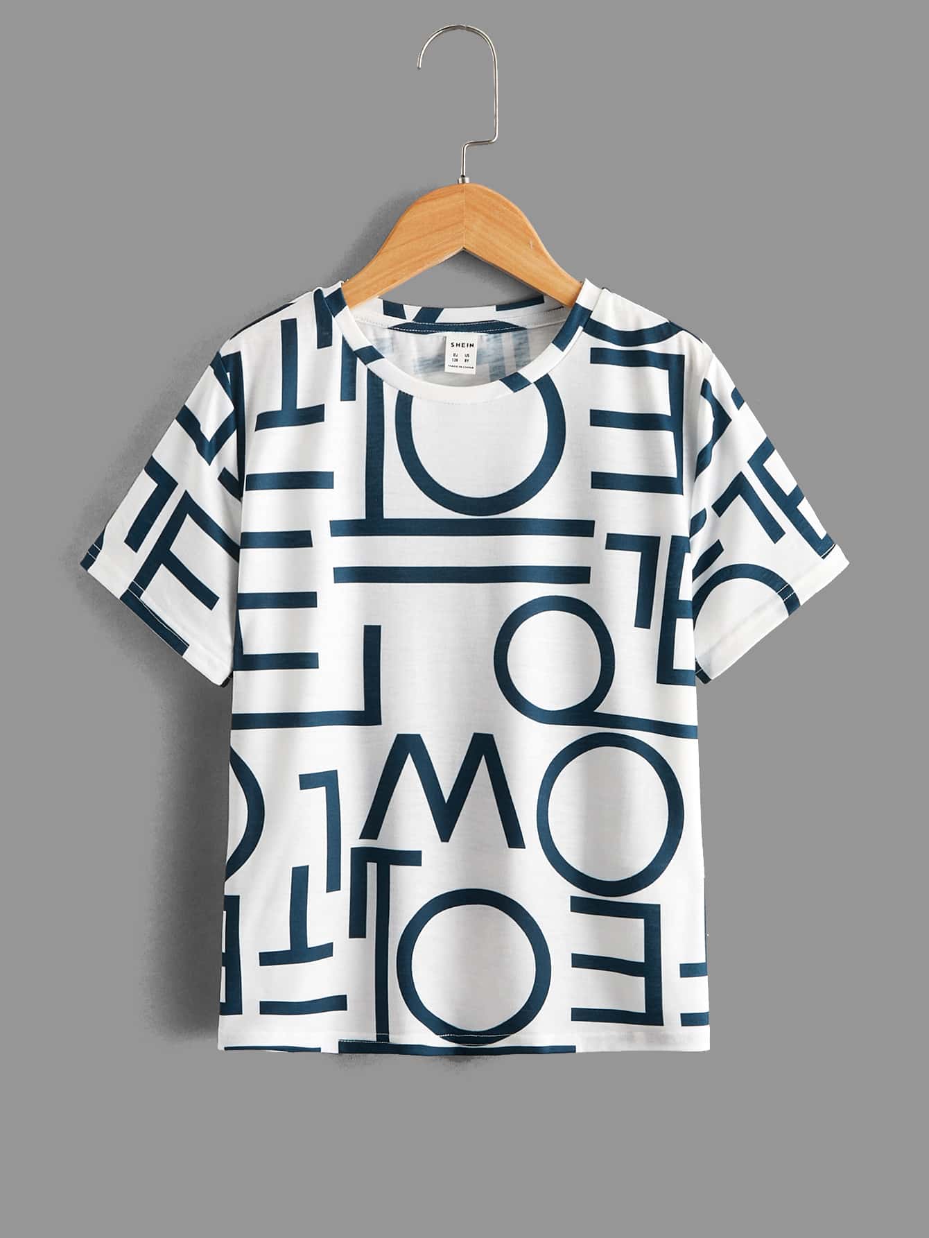 SHEIN Boys Letter Graphic Tee - White - View 1