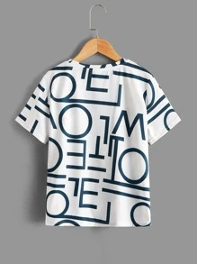 SHEIN Boys Letter Graphic Tee - White - View 2