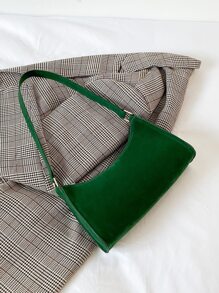 Suedette Minimalist Bag - Green - View 2