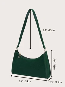 Suedette Minimalist Bag - Green - View 3