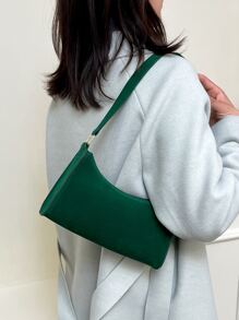 Suedette Minimalist Bag - Green - View 5