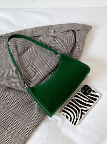 Suedette Minimalist Bag - Green - View 7