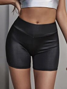 Quần đùi nữ màu trơn Giải trí - màu đen - Xem 4