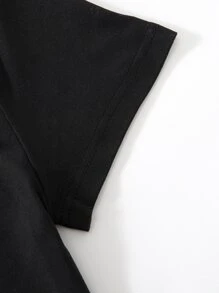 SHEIN Unity 水钻骷髅图案 T 恤 女式上衣 - 黑色 - 查看 5