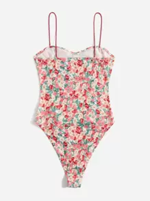 Soleia Floral High Cut Cami Bodysuit - Multicolor - View 2