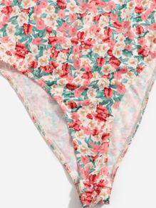 Soleia Floral High Cut Cami Bodysuit - Multicolor - View 5