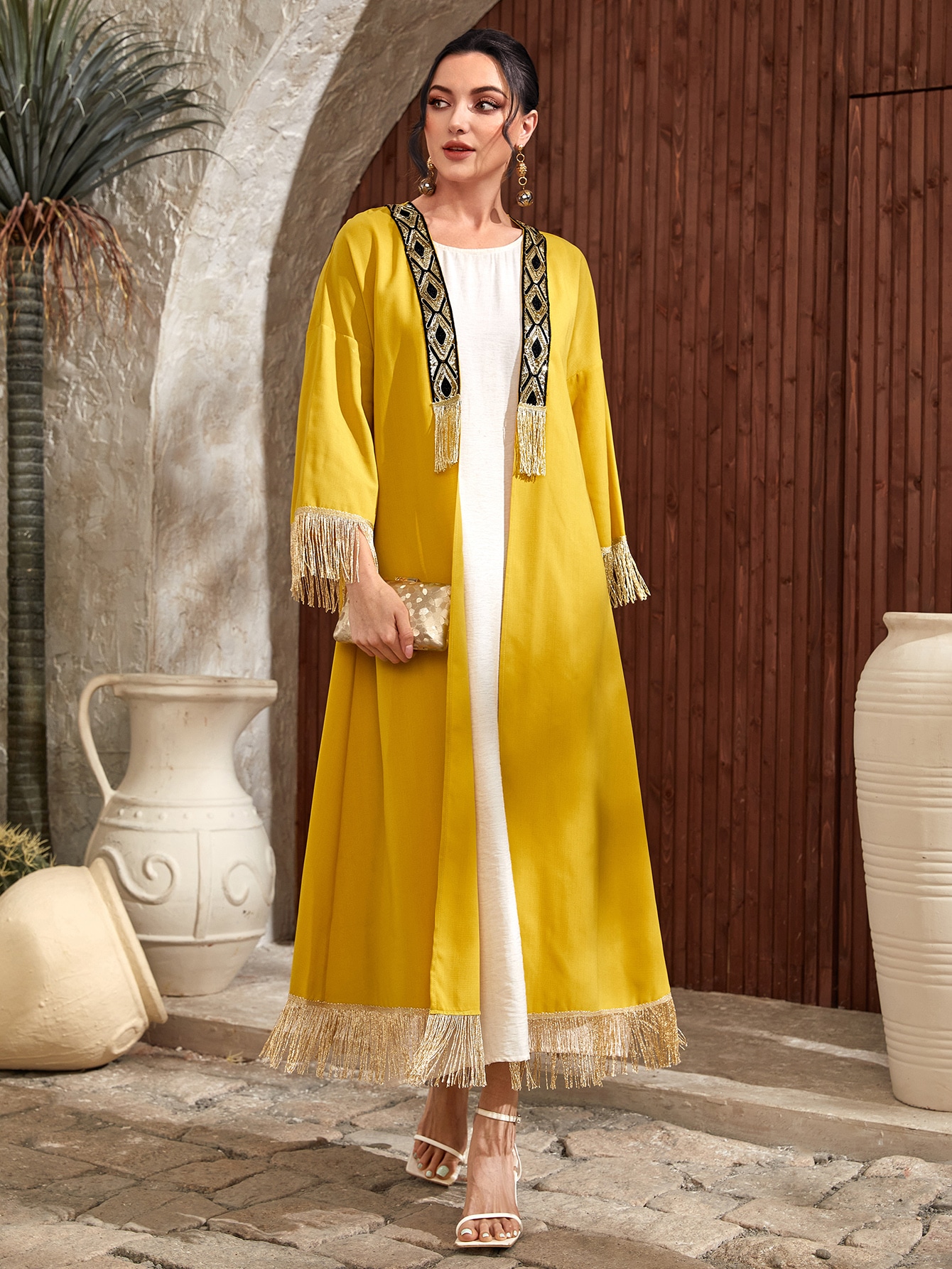 Fringe Hem Kimono SHEIN UK