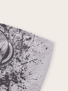 ROMWE PUNK Skull Print Tube Top - Multicolor - View 3