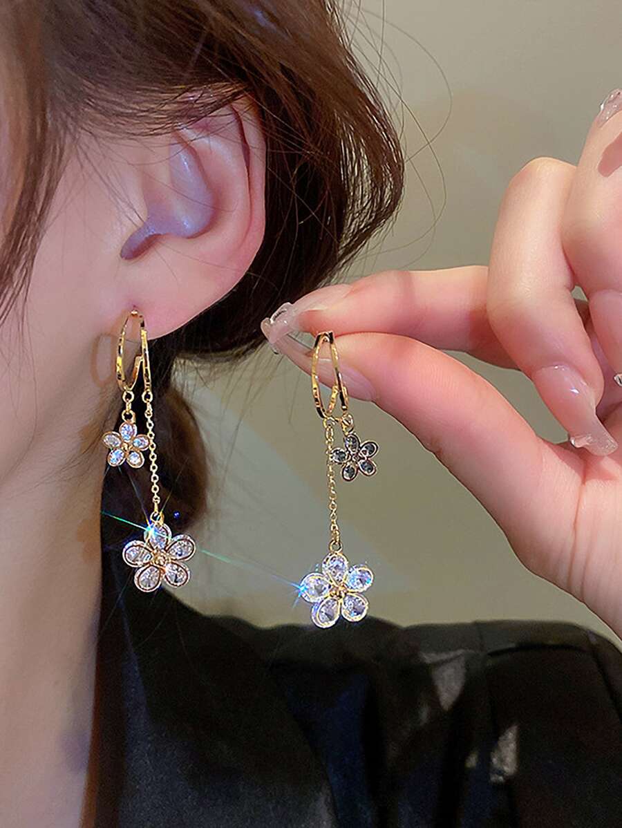 Andkiss Thả hoa tai Khối Zirconia  Hoa - Nhiều màu - Xem 1