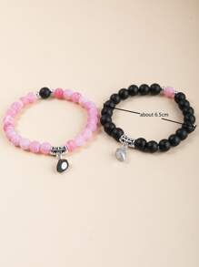 2 cái Cặp Đôi Từ Trái Tim Trang Trí Nội Thất Vòng Tay Cườm - Nhiều màu - Xem 3