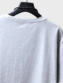Manfinity Homme Men Letter & Picture Print Drop Shoulder Tee & Drawstring Waist Shorts - Multicolor - View 3