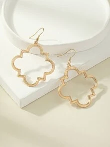 Geometriska droppörhängen - Gult guld - Visa 2