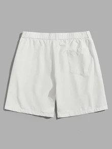 GENTILAND Men Solid Slant Pocket Shorts - White - View 2