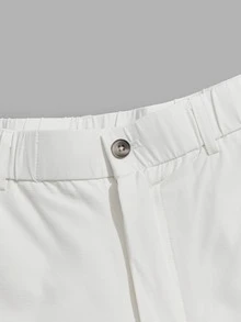GENTILAND Men Solid Slant Pocket Shorts - White - View 3