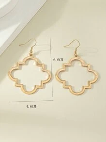 Geometriska droppörhängen - Gult guld - Visa 3