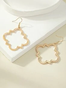 Geometriska droppörhängen - Gult guld - Visa 4