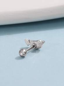 1 chiếc bông tai đính lông vũ tối giản mới, trang sức thời trang cho phụ nữ - Bạc - Xem 2