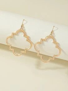 Geometriska droppörhängen - Gult guld - Visa 5