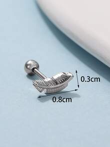 1 chiếc bông tai đính lông vũ tối giản mới, trang sức thời trang cho phụ nữ - Bạc - Xem 4