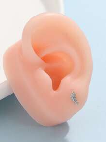 1 chiếc bông tai đính lông vũ tối giản mới, trang sức thời trang cho phụ nữ - Bạc - Xem 6