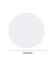 100入組烤箱紙/烘焙用羊皮紙，適用於空氣炸鍋和蒸籠空氣炸鍋紙，可一次性使用，防油防水，適用於烘焙餅乾、空氣炸鍋、燒烤和蒸籠等廚房用途 - 白色 - 查看 3