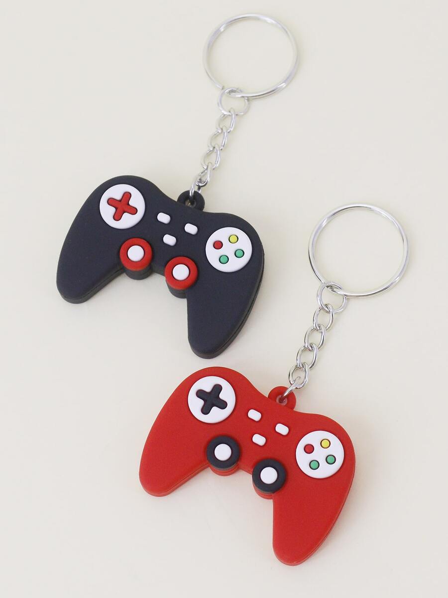 2pcs Men Game Console Charm Keychain - Multicolor - View 1
