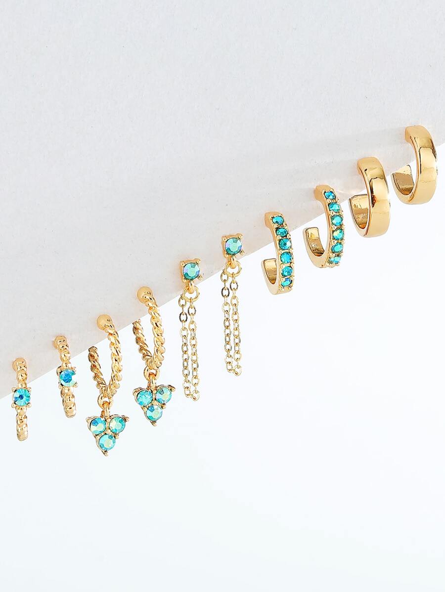 5雙水鑽裝飾耳環