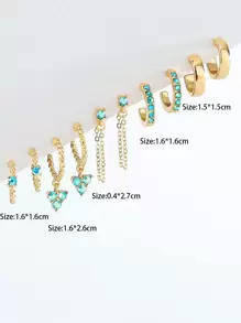 5雙水鑽裝飾耳環