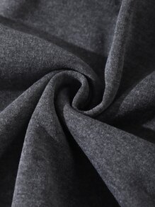 INAWLY 纯色拉链落肩保暖连帽短款上衣，长袖上衣，适合毕业季、教师节、秋季返校季穿着。 - 深灰色 - 查看 7