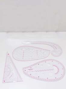 4pcs Sewing Ruler Set, Plastic Clear Sewing Ruler For Clothing Sewing - Multicolor - View 2