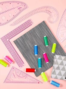 4pcs Sewing Ruler Set, Plastic Clear Sewing Ruler For Clothing Sewing - Multicolor - View 4