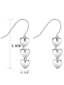 Hoa tai hình trái tim Valentine - Bạc - Xem 3