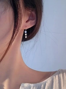 Hoa tai hình trái tim Valentine - Bạc - Xem 5