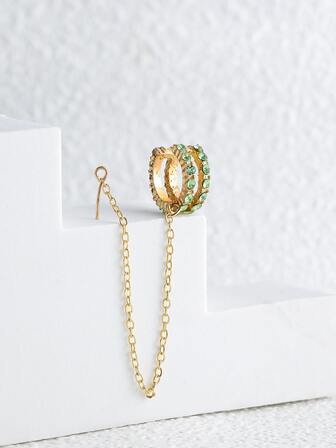 1 pieza Arete con diseño de diamante de imitación