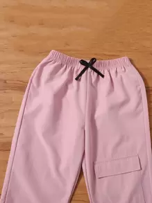 SHEIN Tween Girl 1pc Figure Graphic Tee With 1pc Cargo Pants - Multicolor - View 5