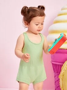 Áo len trẻ em màu trơn Giải trí - Màu xanh Bạc hà - Xem 1