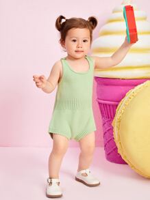 Áo len trẻ em màu trơn Giải trí - Màu xanh Bạc hà - Xem 3