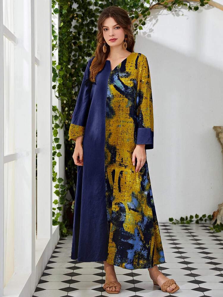 Tie Dye V Wired Tunic Dress